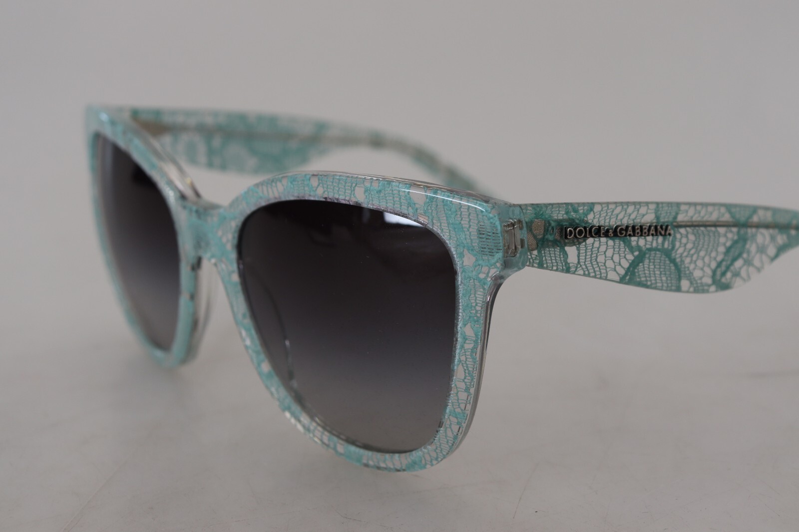 Pre-owned Dolce & Gabbana Sunglasses Dg4190 Blue Lace Acetate Crystal Round Rrp 450usd In Gray