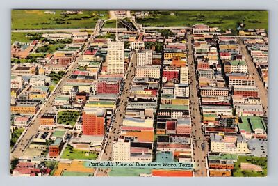 Waco TX-Texas, Aerial Partial Air View Of Downtown, Antique, Vintage Postcard