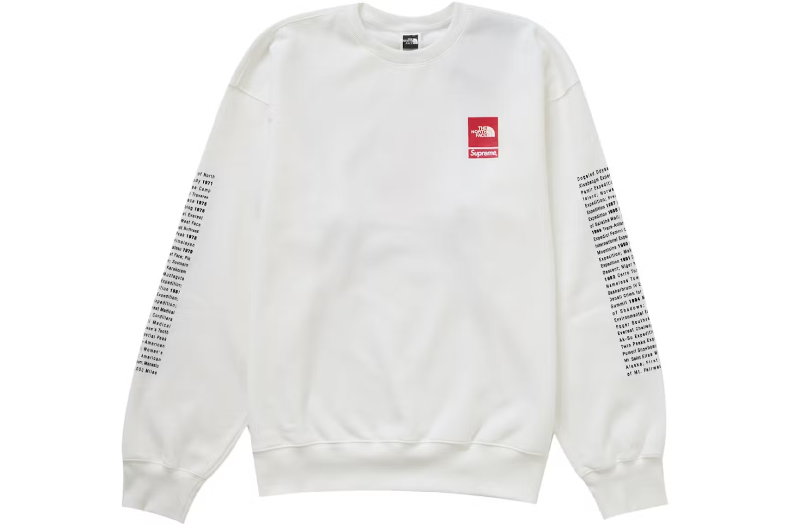 【SUPREME x The North Face】 Crewneck White - 24SS 24SS Supreme x The North Face Crewneck White Size XL NEW✓IN