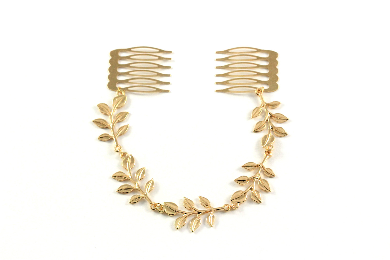 Haarkamm Hairband Haarkette Blatt Blätter Haarschmuck Kopfkette Haarclip A193