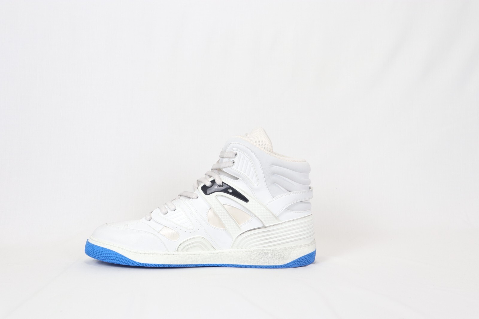 【送料&関税込】Gucci Panelled High Top Basketball Sneakers Gucci Men's Basket High-Top Sneakers -Great White