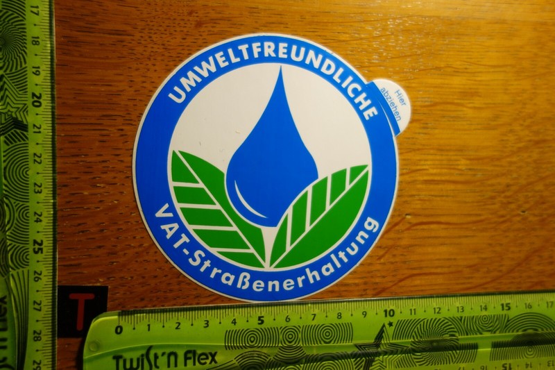 Alter Aufkleber Verkehrsunternehmen Bus Umweltfreundliche Vat-Strassenerhaltung