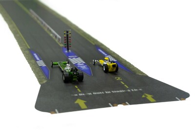 1/64 S Scale 1/8 Mile Drag strip Raceway Real Roads Fits Matchbox, Hot Wheels