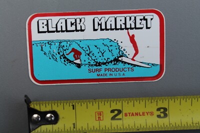 Black Market Longboard Surfboards Surf Products 80s V60A Vintage Surfing STICKER