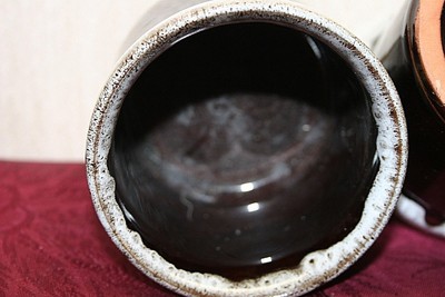 2~Brown Drip Glazed Red Ware Ovenproof Custard/Onion Soup Cups Japan 2 1/2