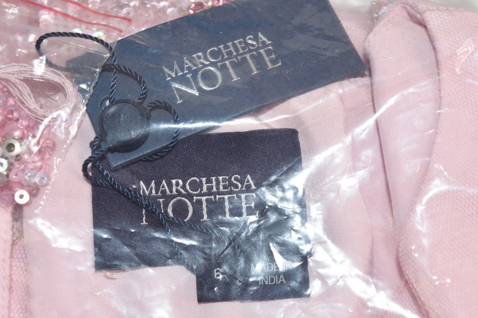 Pre-owned Marchesa Notte $695  Beaded Floral Cocktail Dress Tunic Blush Pale Pink 4