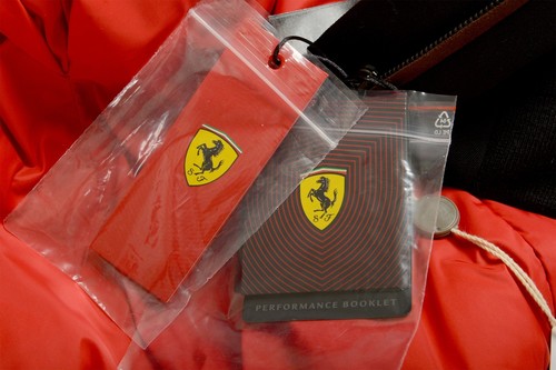 Pre-owned Scuderia Ferrari Men's Black Wool Full Zip Insulated Bomber Jacket Us L It 52