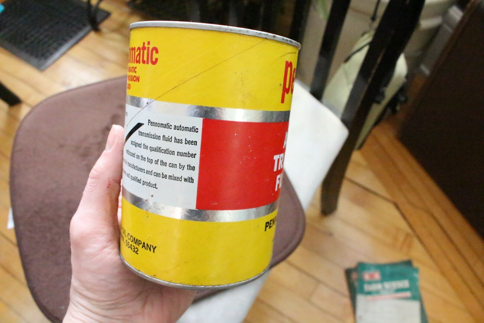 Vintage Pennomatic Oil 1 Quart Oil Can ATF Pennsylvania Oil Co Minnesota MN