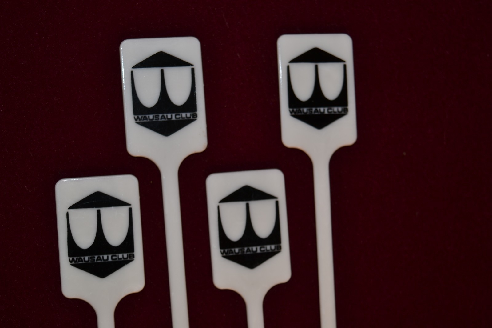 Vintage Wausau Club Swizzle Stir Sticks Lot of 4 New & Unused Free Shipping