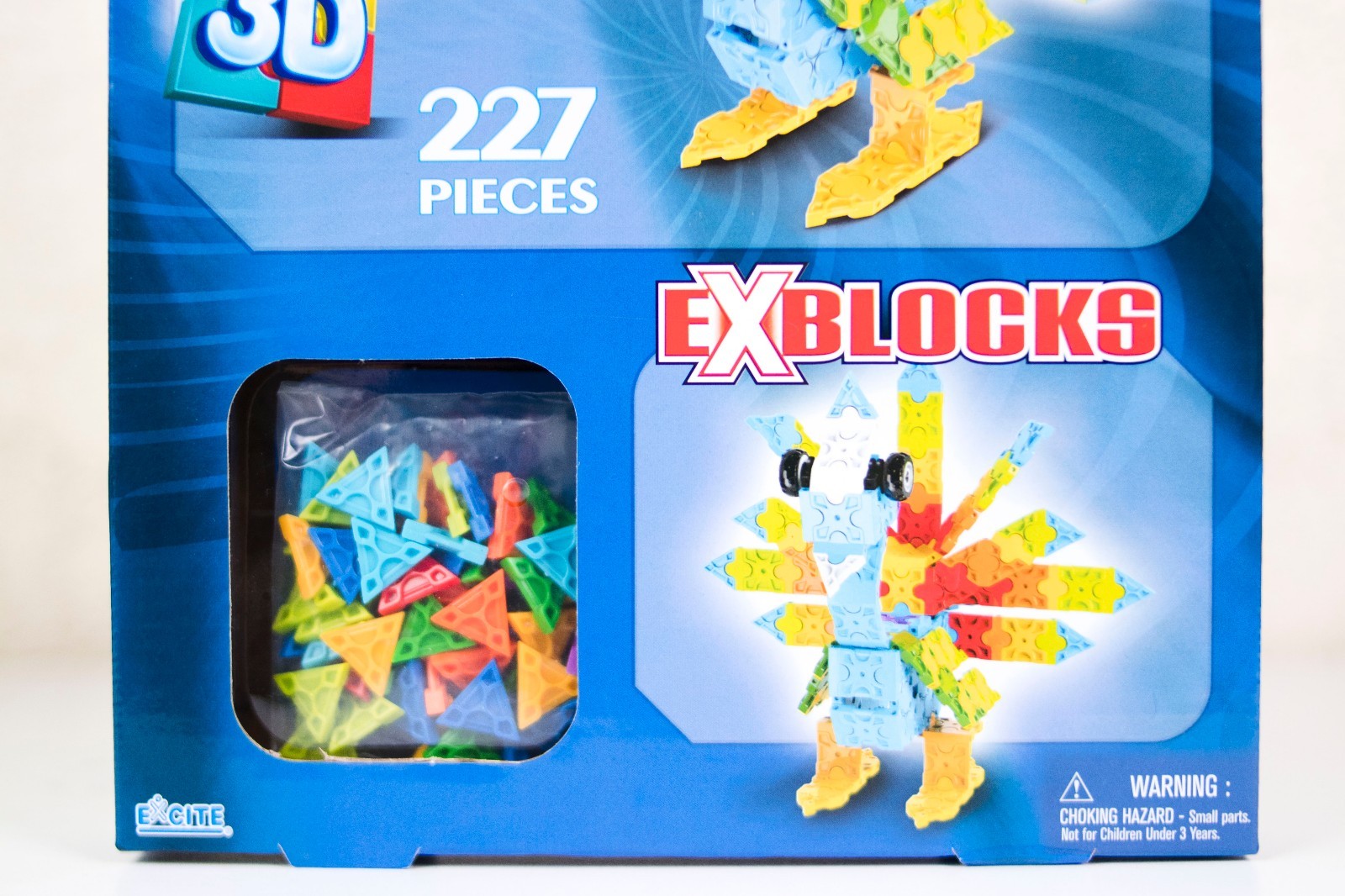 Excite Kids Stuff Peacock Block 3D Play Set - 227 Pieces