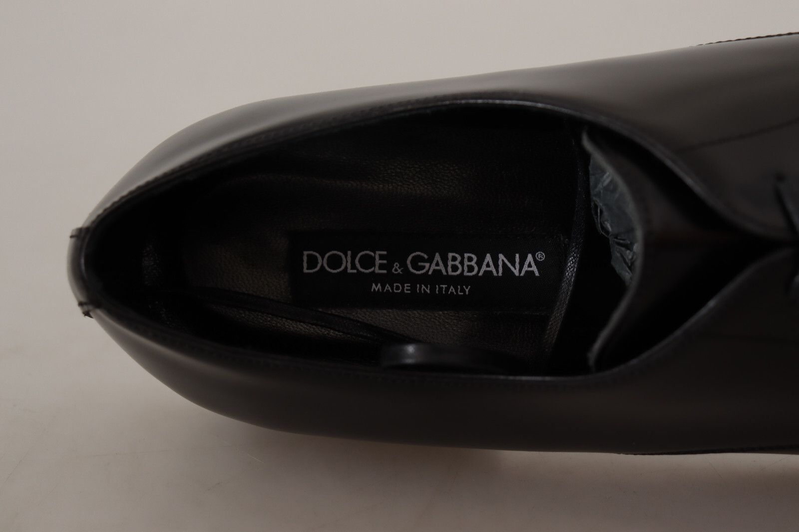 Pre-owned Dolce & Gabbana Shoes Black Leather Lace Up Mens Formal Derby Eu39.5 /us6.5 $800