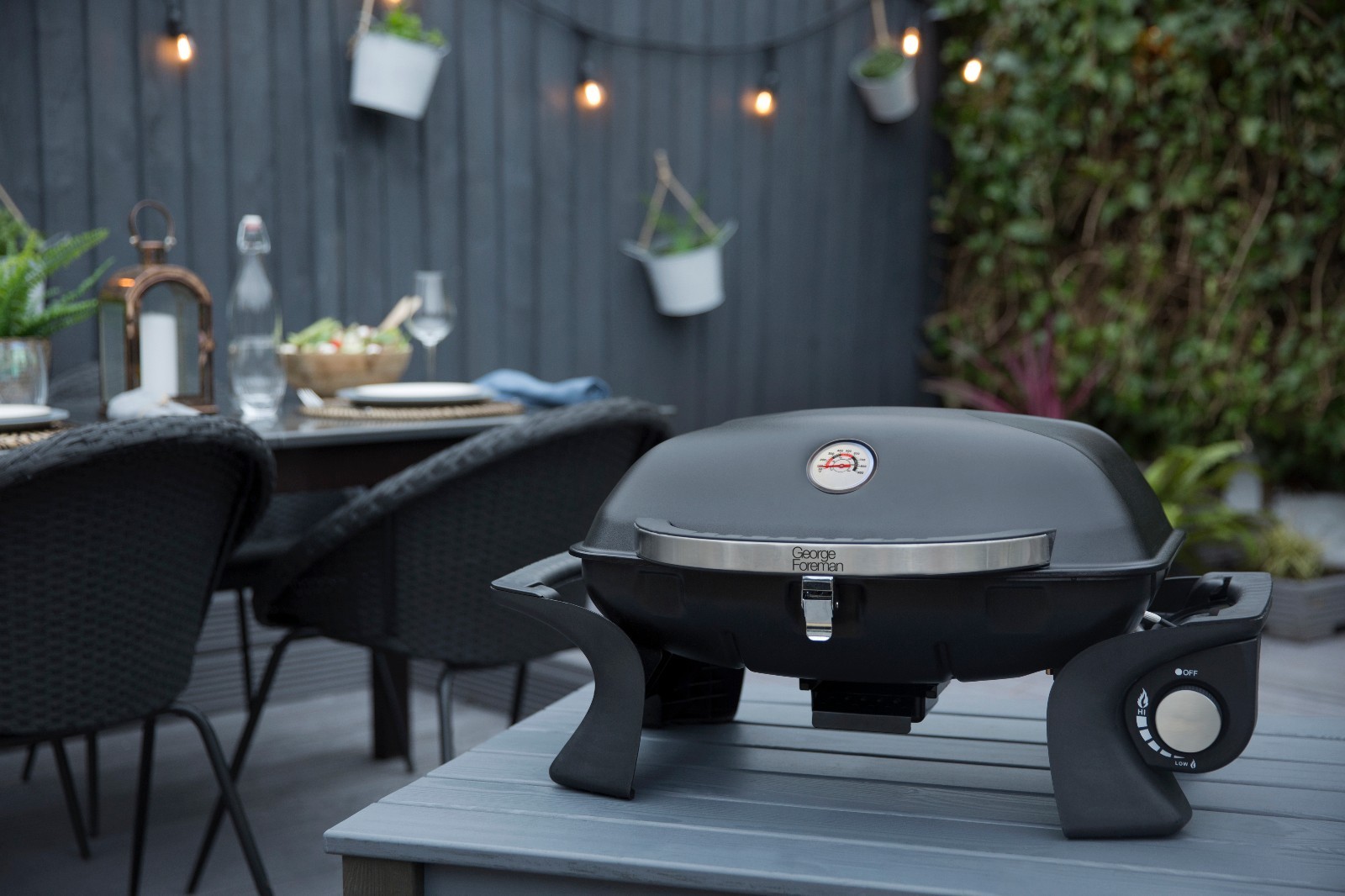 George Foreman GFSBBQ1 Portable Gas BBQ Black