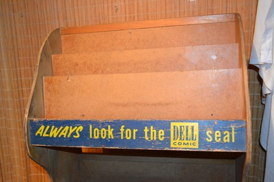 Vtg 1930-40s Dell COMIC BOOK Wood store Display Rack Shelf Case