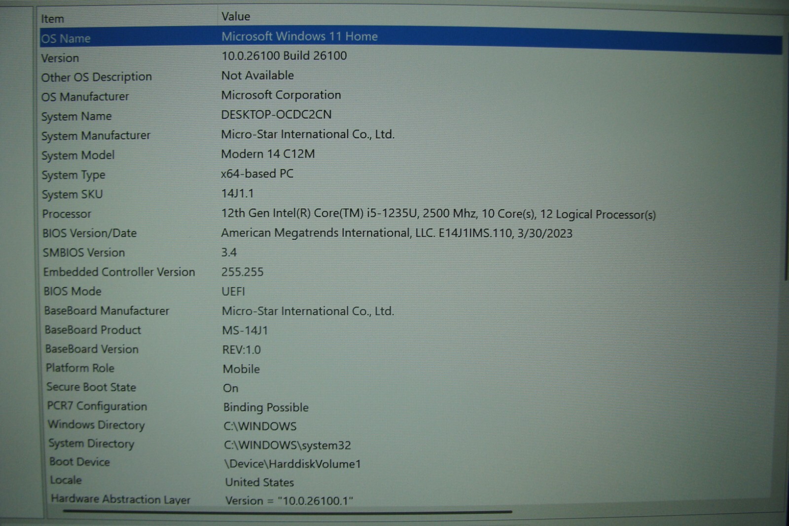 MSI Modern 14 C12M 14" FHD i5-1235U 8GB RAM 512GB SSD Win 11 Pro - Thumbnail 11
