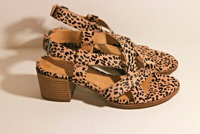 NEW Madewell The Alyssa Heeled Sandal In Spotted Calf Hair Block Heel size 6