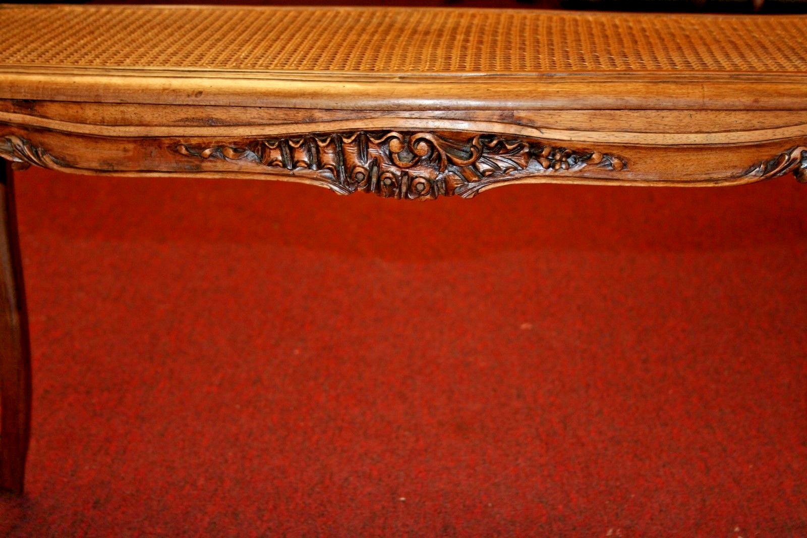 Antique French Louis XV Walnut Bench wi Cane  35.'' x 19'' x 16'' Free Shipping
