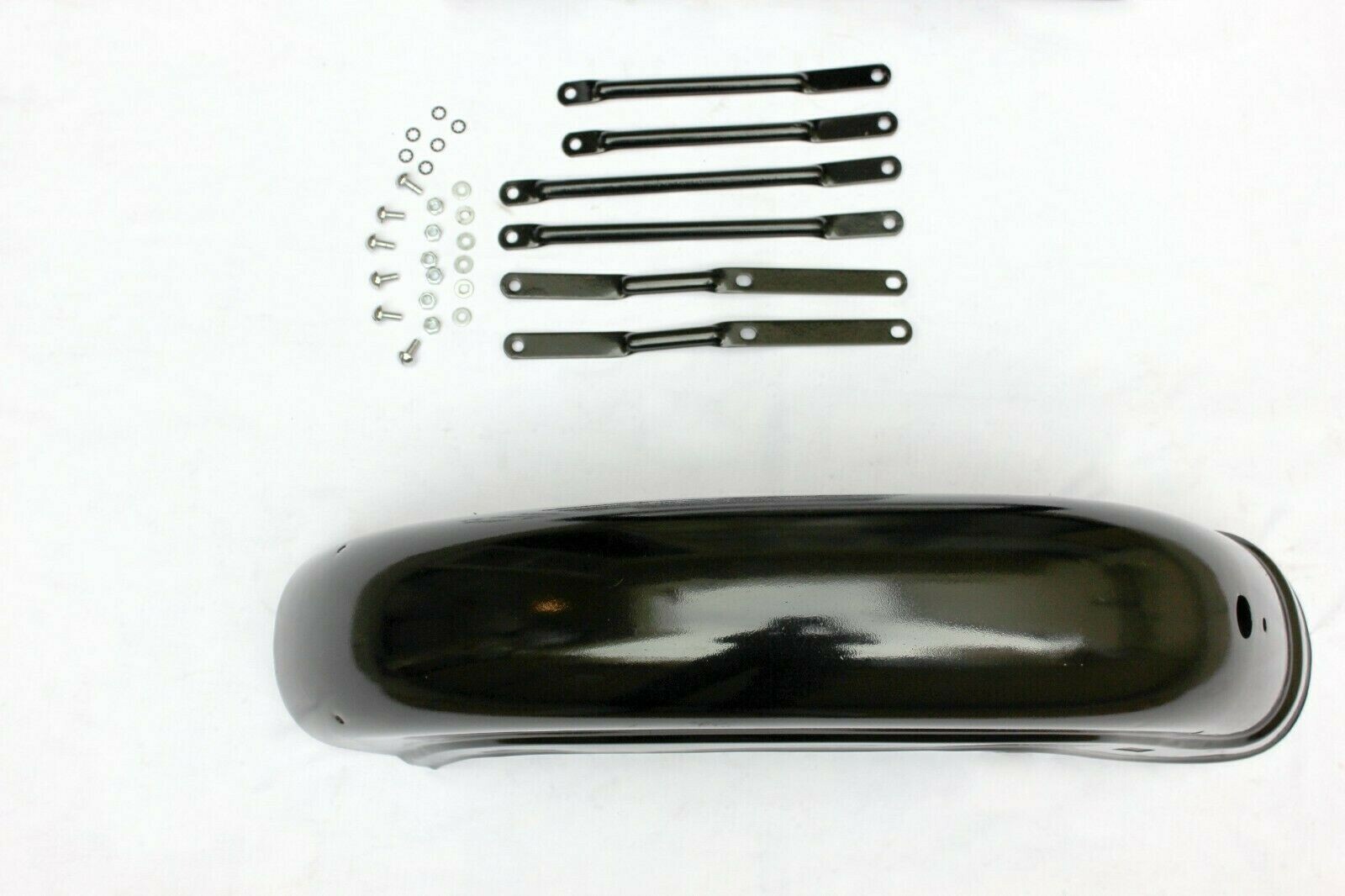 FOR ROYAL ENFIELD BULLET 350cc BLACK FRONT & REAR MUDGUARD FENDER BUMPER SET 
