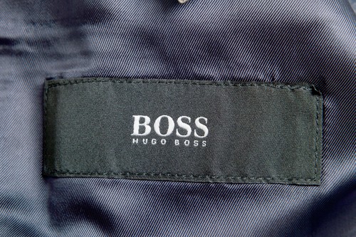 Pre-owned Hugo Boss Men's "huge6/genius5" Slim Fit Silk Wool Two Button Suit In Blue