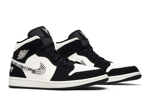 Nike Air Jordan 1 Mid BHM Melo SE Equality Men's Black White