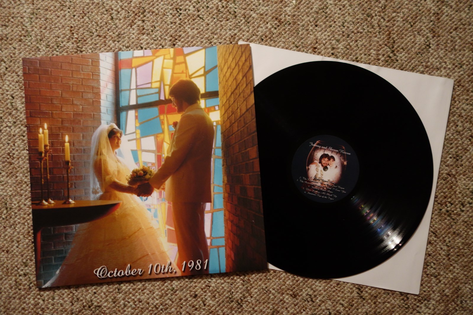 Custom Vinyl Record 33 LP album wedding annivesray personalized print sleeve