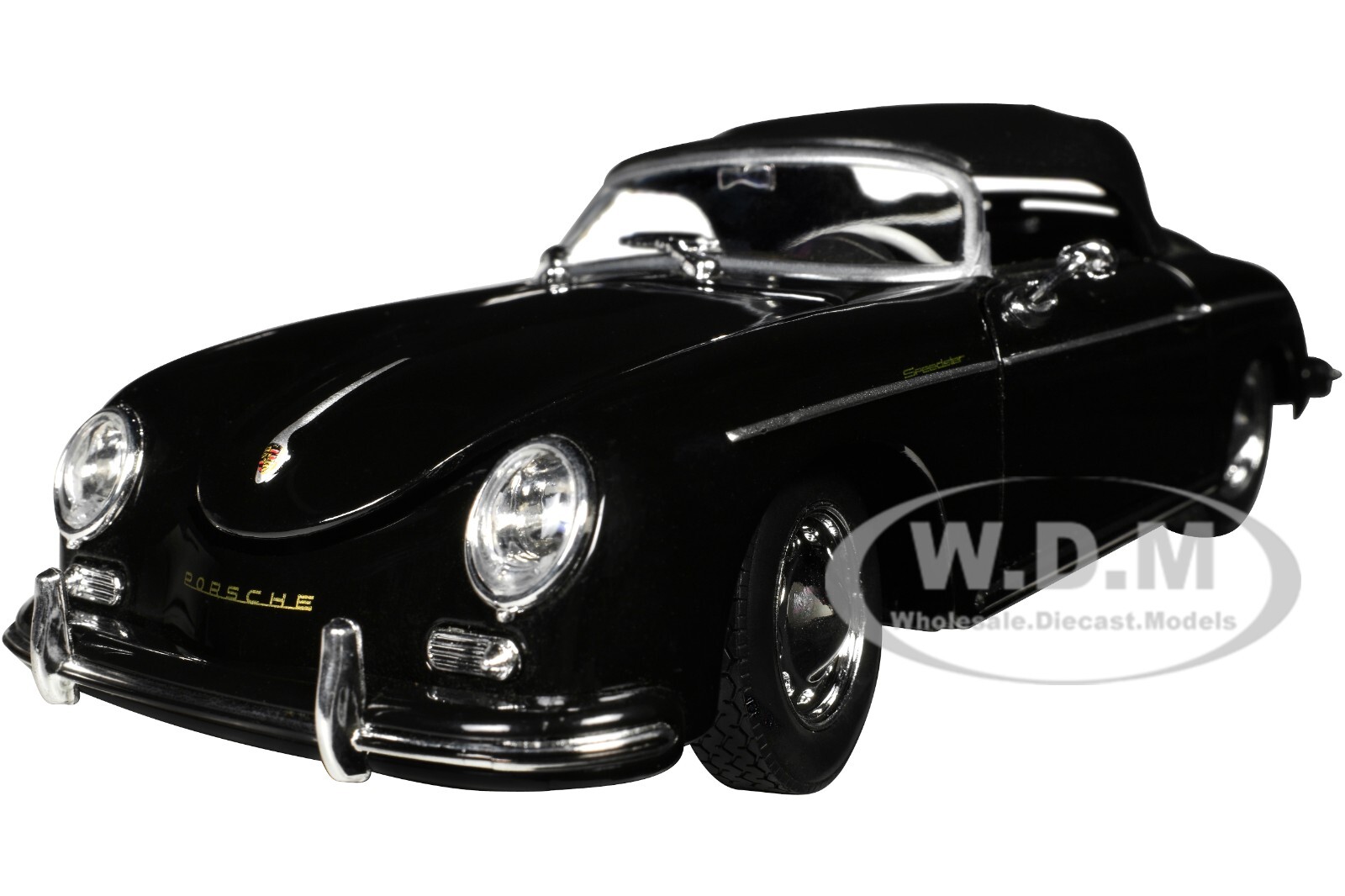 PORSCHE 356A SPEEDSTER SOFT TOP BLACK 1/24 DIECAST MODEL CAR