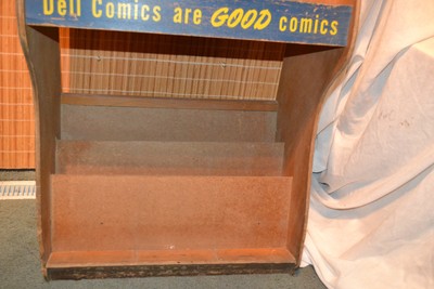 Vtg 1930-40s Dell COMIC BOOK Wood store Display Rack Shelf Case