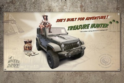 Jeep-Girl Treasure Hunter  Garage Banner 2ft x 4ft
