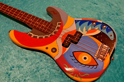ARt hand painted Fender Squier P Precision Bass 2017 Hand Painted in usa