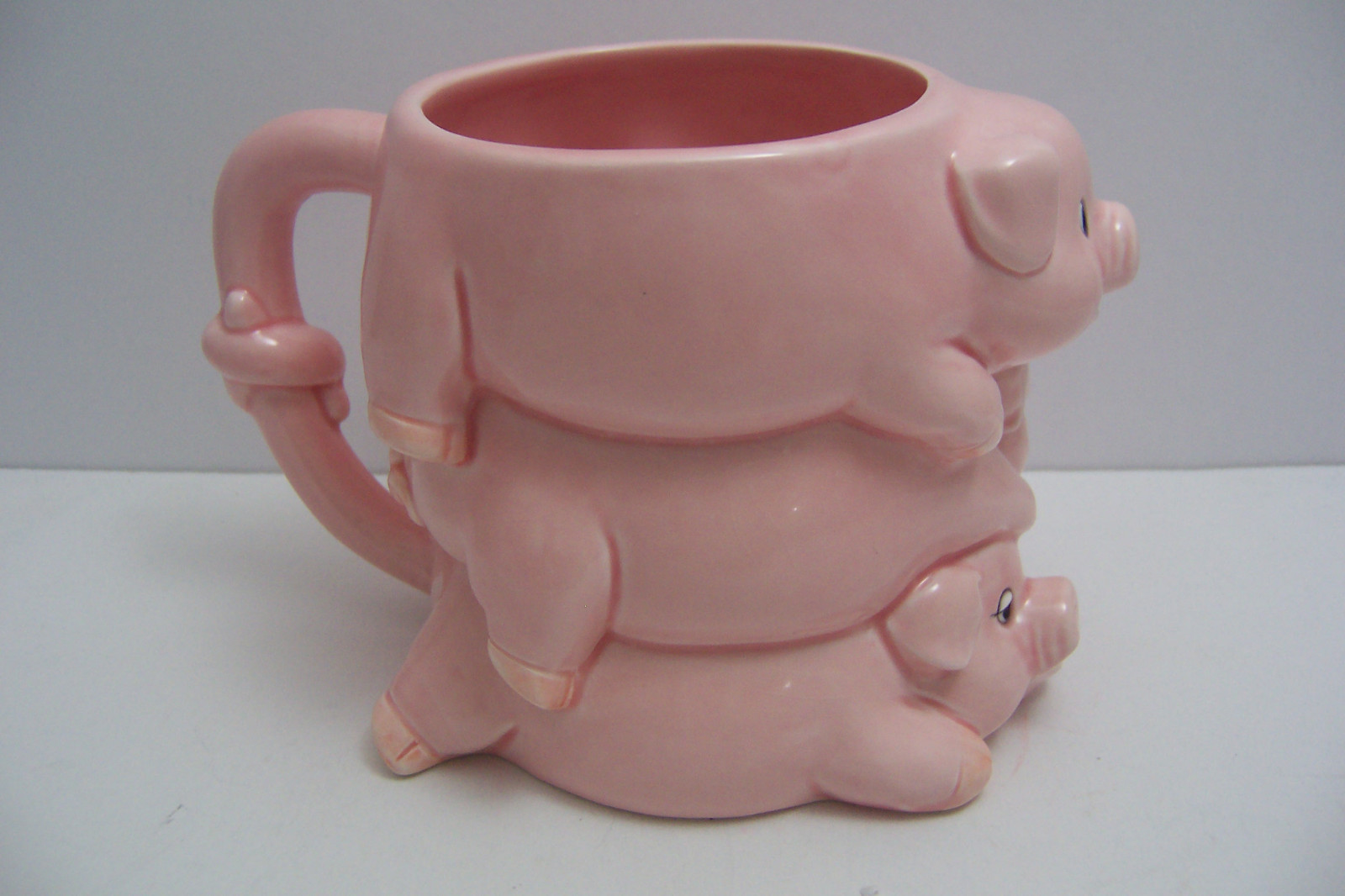 Three Pigs Figural Mug Pink Little Pigs Papel