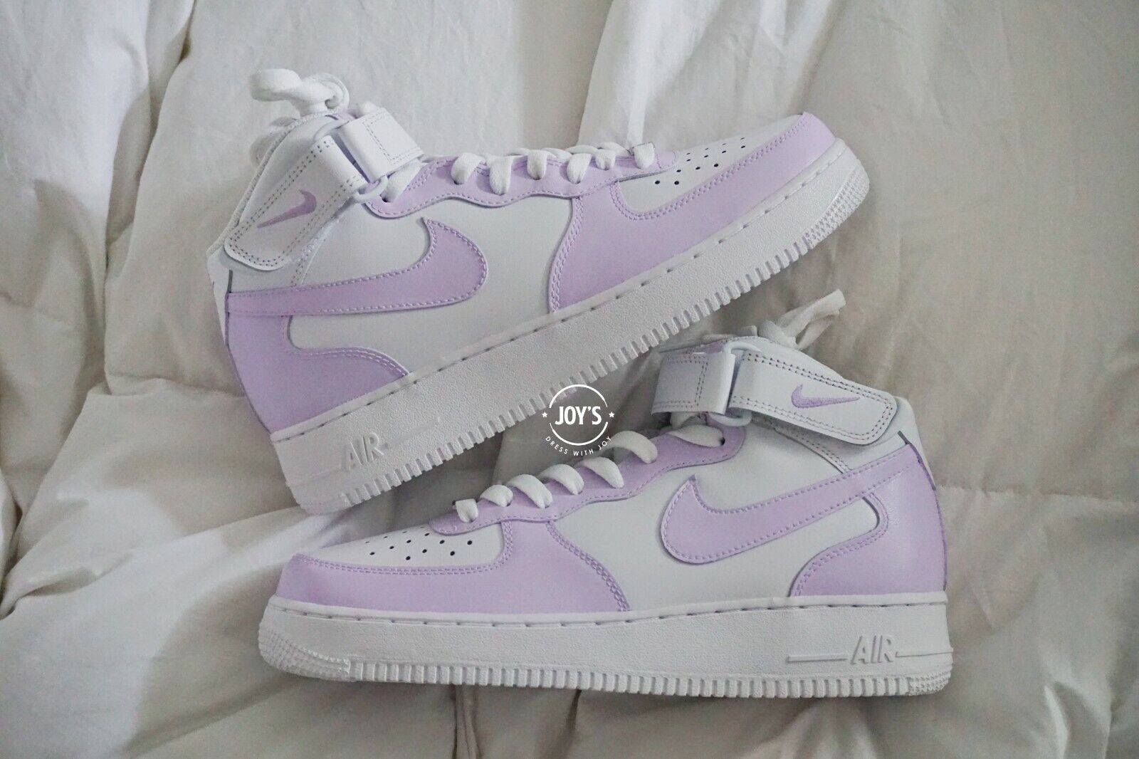 Pre-owned Nike Lilac Custom  Air Force 1 Mid Sneakers-brand In Purple