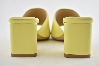 Pre-owned Bottega Veneta Band Lemonade Yellow Leather Sandal Backless Mule Heel Pump 38