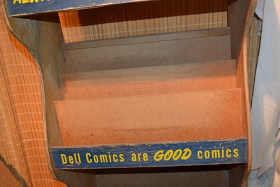 Vtg 1930-40s Dell COMIC BOOK Wood store Display Rack Shelf Case