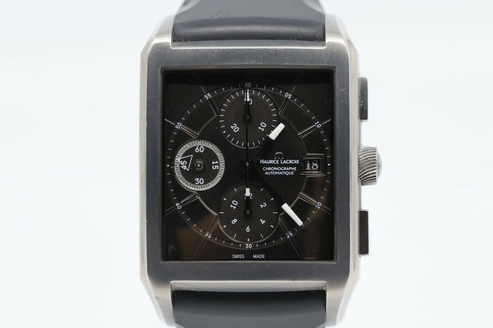 Maurice LaCroix Pontos Chronograph PT6197 Black Dial Wristwatch eBay