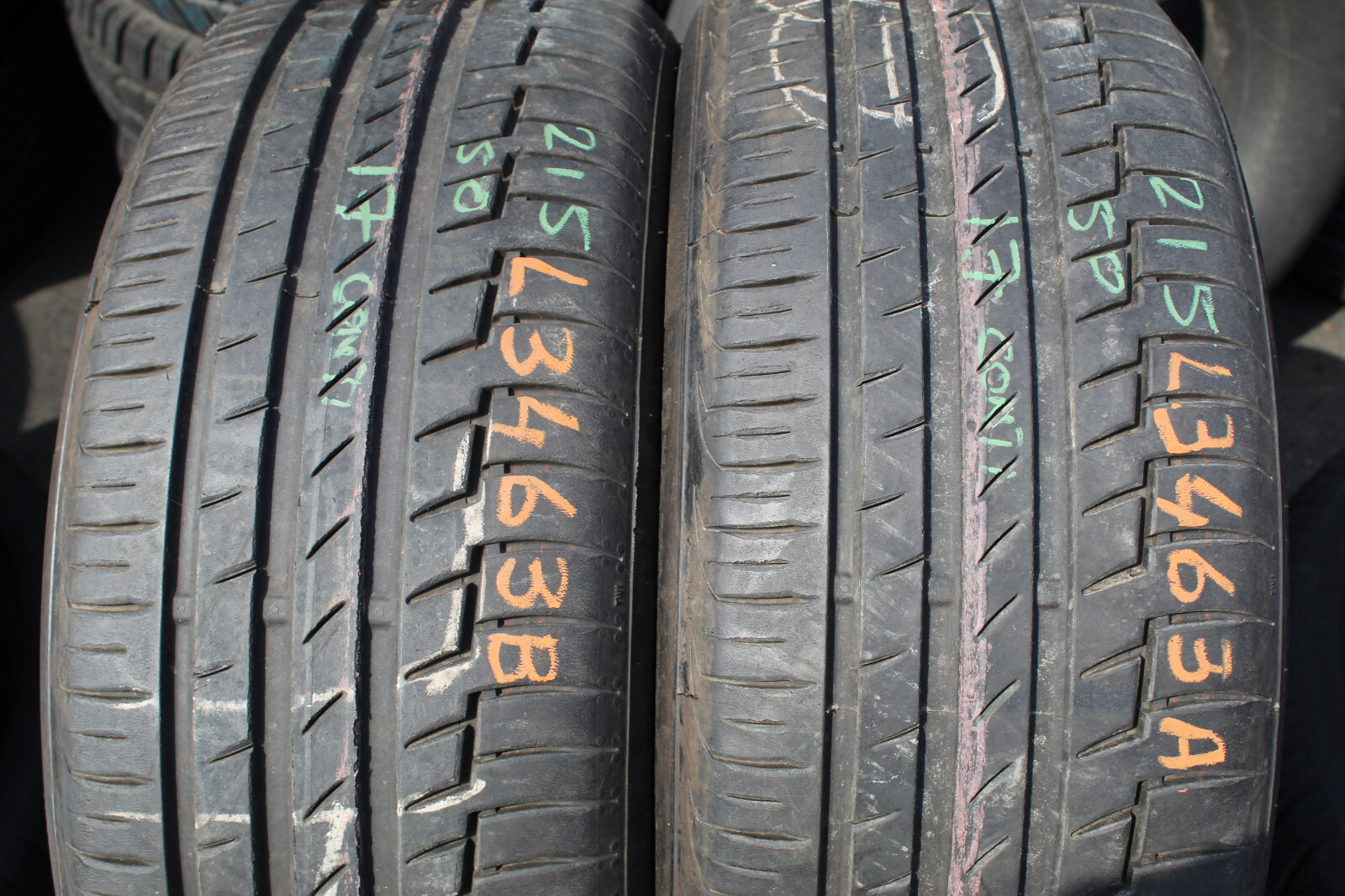 215 50 17 Continental, PC 6, XL, 95Y, x2 A Pair 6.8mm (F1_tyres) L3463