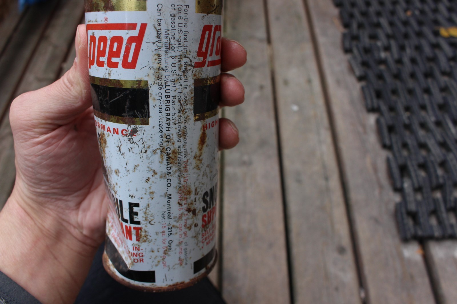 vintage advertising snowmobile graph speed motor oil can sign gas pump