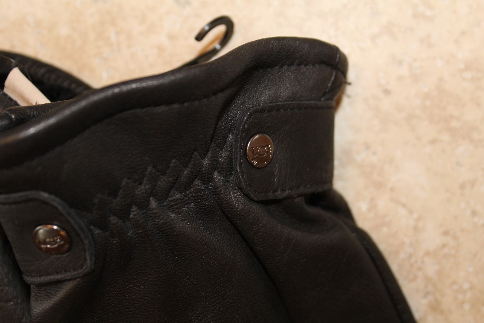 NWT Men's UGG AUSTRALIA RANDELL Leather Gloves BLACK XL