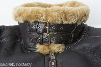 NOBLE HOUSE NEU B-3 SCHAFFELLJACKE FLIEGERJACKE LEDERJACKE WINTER JACKE LEDER BRAUN S M L XL