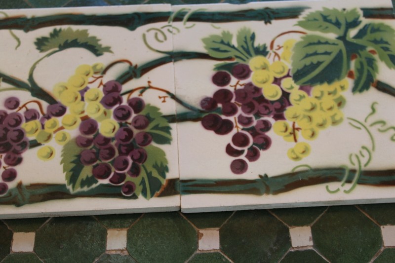 Carreaux De Gien DÃ©Cor Grappes De Raisins 