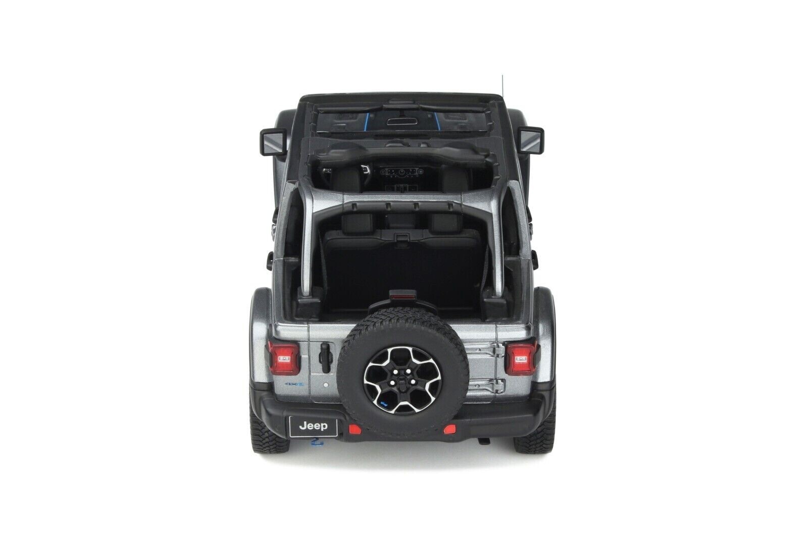 1/18 Jeep Wrangler Rubicon 4xe 2021 Silver Resin Model Car
