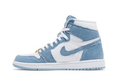 Pre-owned Jordan Air  Wmns Air  1 Retro High Og 'denim' Dm9036-104 In White/worn Blue/metallic Gold