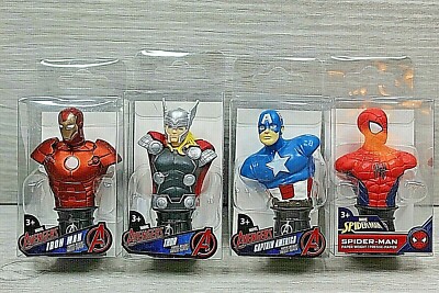 Marvel Avenger Mini Paper Weight Busts Lot of 4 Monogram Captain America Thor...
