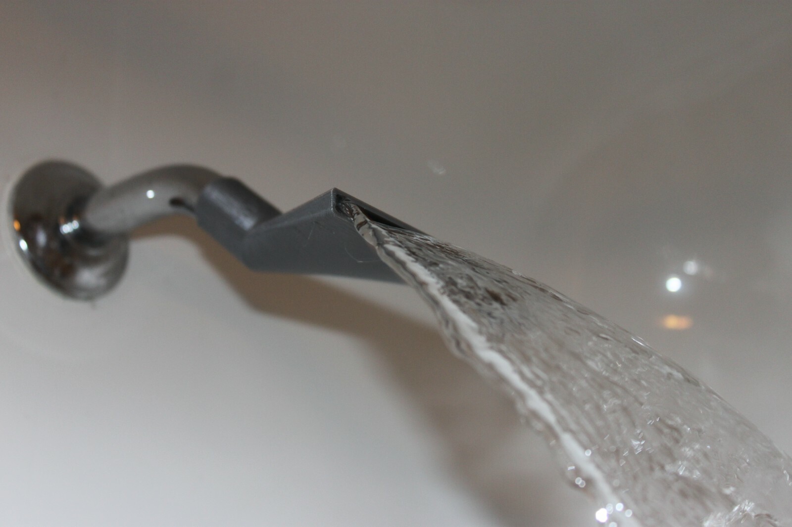 Grey 3D Printed Waterfall Shower Head (Printed on Prusa i3 MK3)