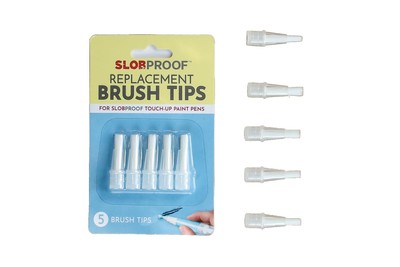 Slobproof 5-Pack Replacement Brush Tips for Refillable Touch up Paint Pen Ref...