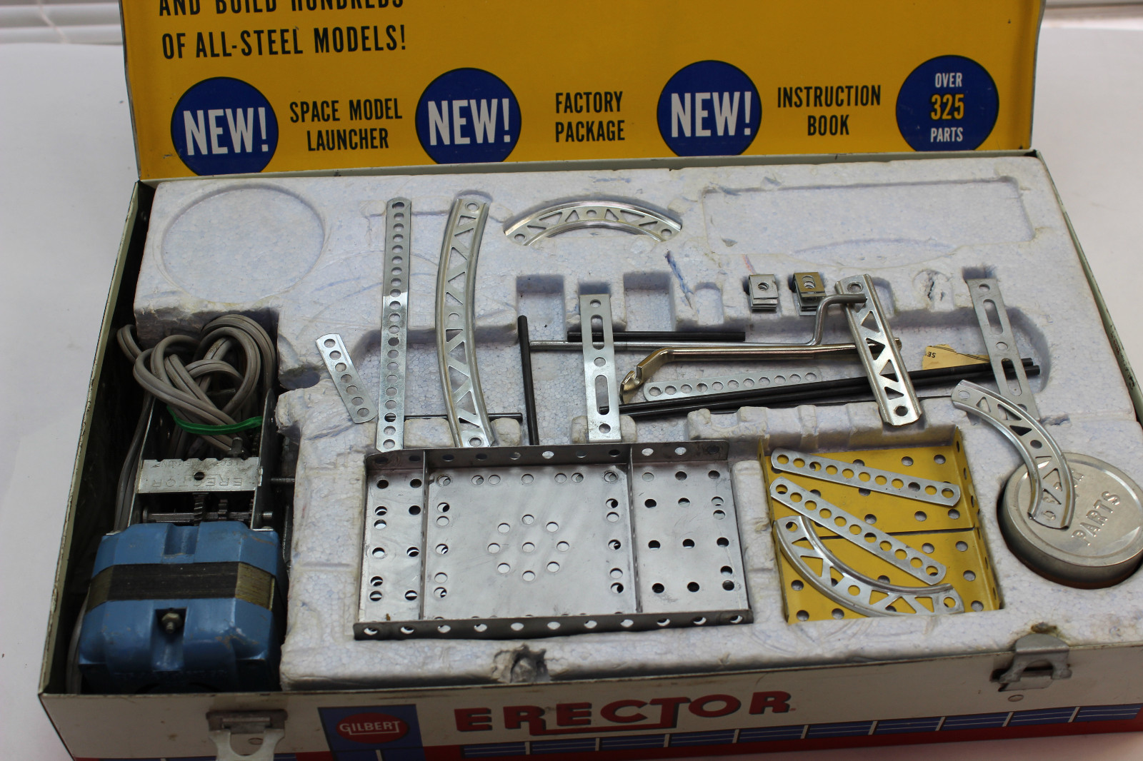 Vtg 1959 Gilbert ERECTOR Rocket Launcher Set 10053 Instruction book Meta Box