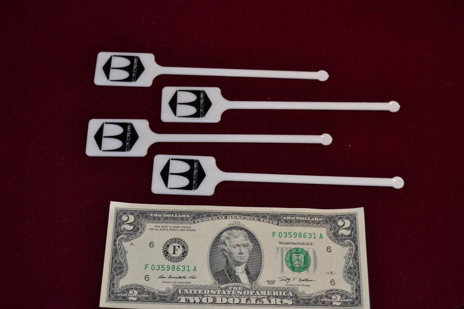 Vintage Wausau Club Swizzle Stir Sticks Lot of 4 New & Unused Free Shipping