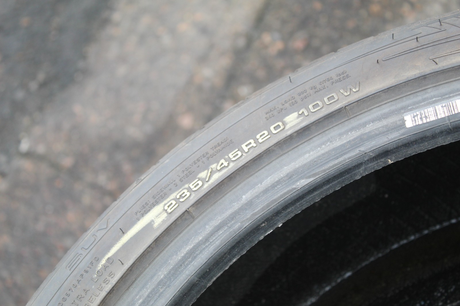 235 45 20 Dunlop, Sport Maxx RT2, XL, 100W, x2 A Pair 7.0mm (F1_tyres) L3878