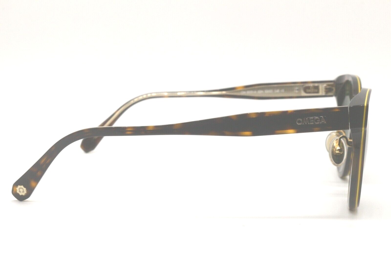 Pre-owned Omega Om0020-h 52n Havana Yellow Trim/green Zeiss Lens Authentc Sunglasses 52-22