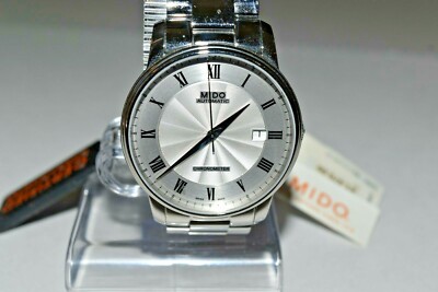 New MIDO Automatic Baroncelli III SS Silver Dial M010.408.11.033.00 $1570 Watch