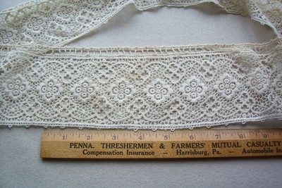 Vtg Cotton Edwardian insertion Lace Trim Sewn in Circle Bodice ? Camisole ?