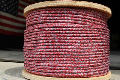 NovaBraid Argus Double Braid Spectra Sheet Halyard Line 1/4'' x 75' Red/Silver